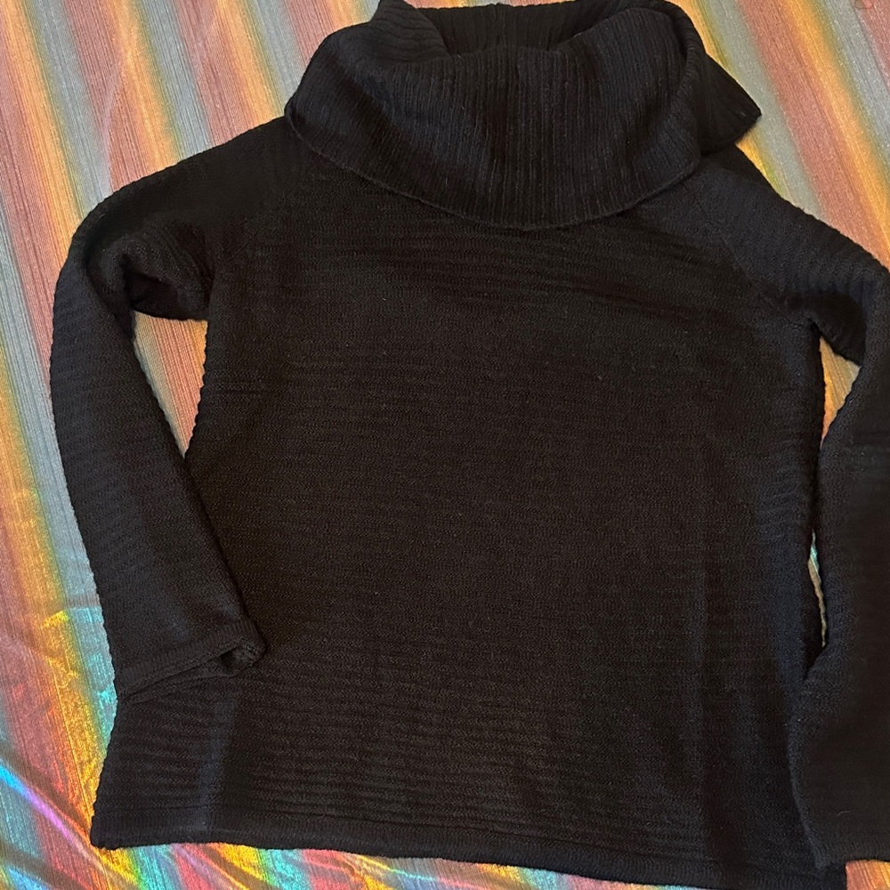 New Directions Black Cowl Neck Sweater